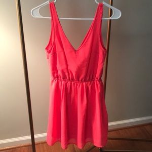 Divided by H&M HOT pink double V dress